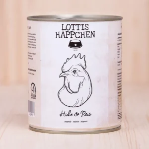 Sparpaket 6 x 800 g Lottis Häppchen Huhn & Reis Hunde Nassfutter Ausverkauf